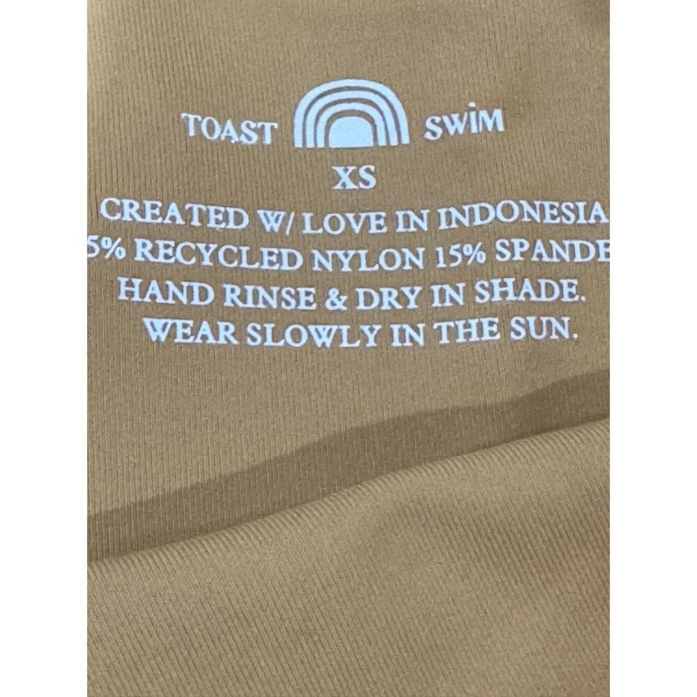 Free People x Toast Swim Women Signature One Shoulder Crop - Top Sandstone XS - Picture 3 of 5